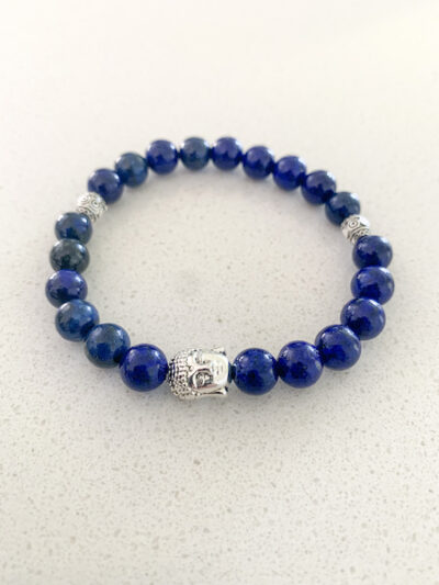 bracelet Lapiz Lazuli -Tête de bouddha