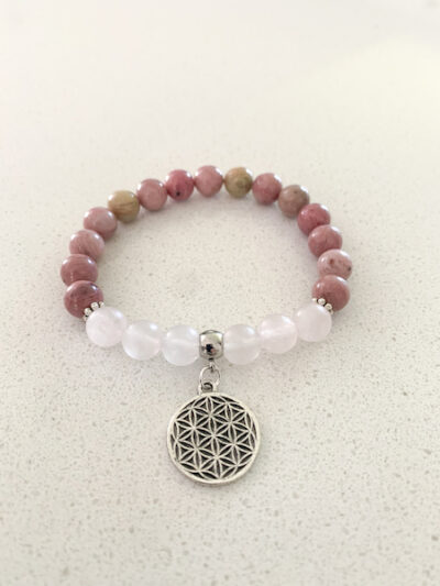 Bracelet de rhodonite et quartz Rose