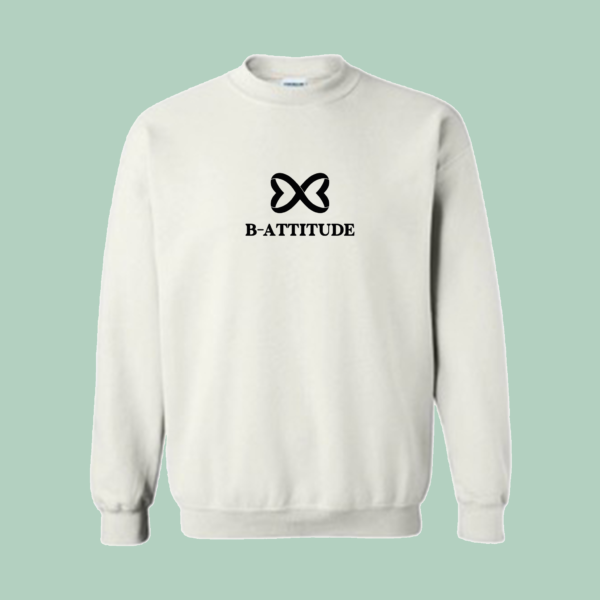 "Crewneck" B-Attitude, Blanc & logo noir
